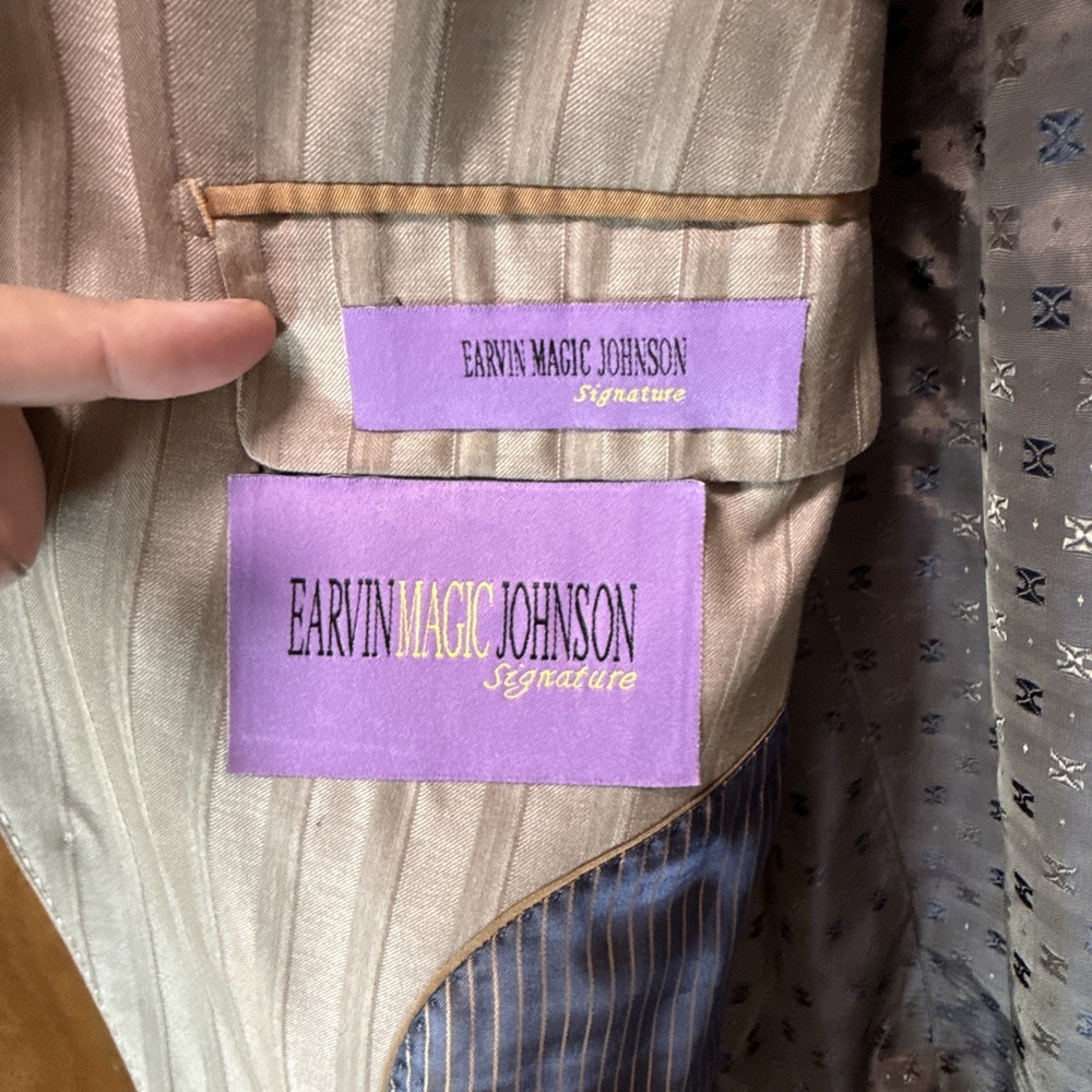Earvin Magic Johnson Signature Victork Suit Jacket Super 150 48l - Picture 4 of 14